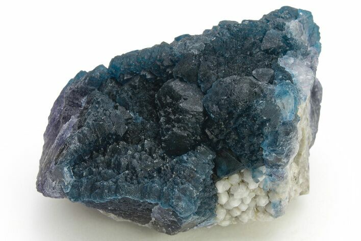 Blue, Cubic/Octahedral Fluorite Encrusted Quartz - Inner Mongolia #224780